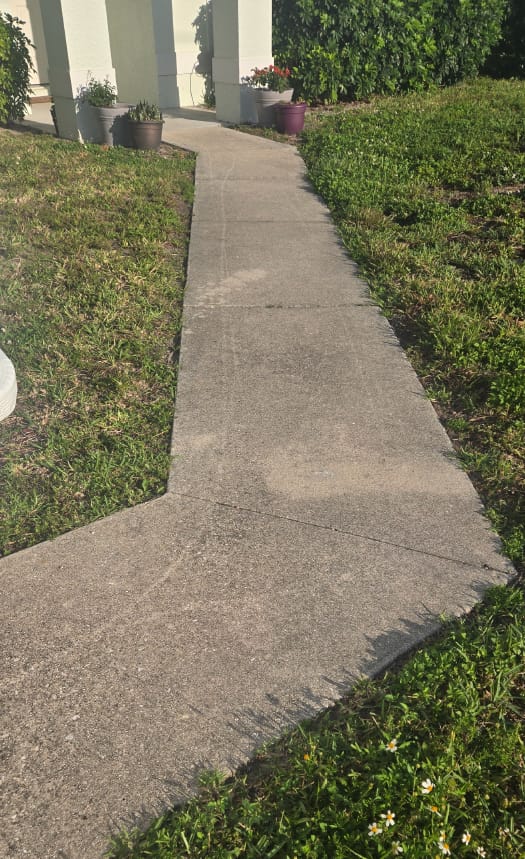Exterior sidewalk surface reviewed during preparation for nearby painting work